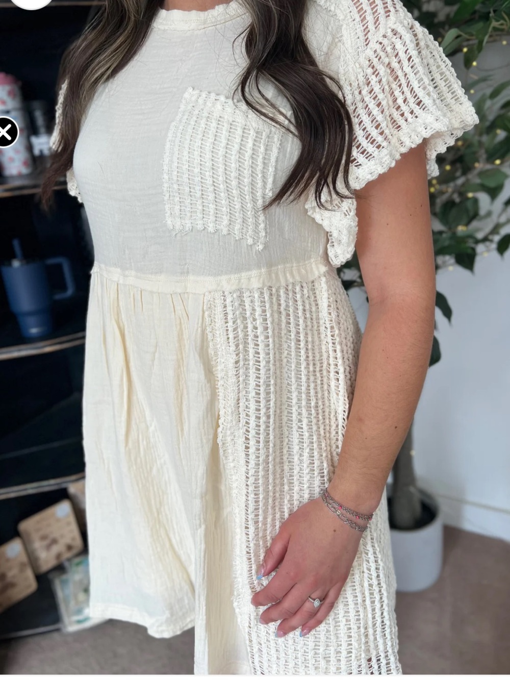 New me waffle knit comfy dress large
